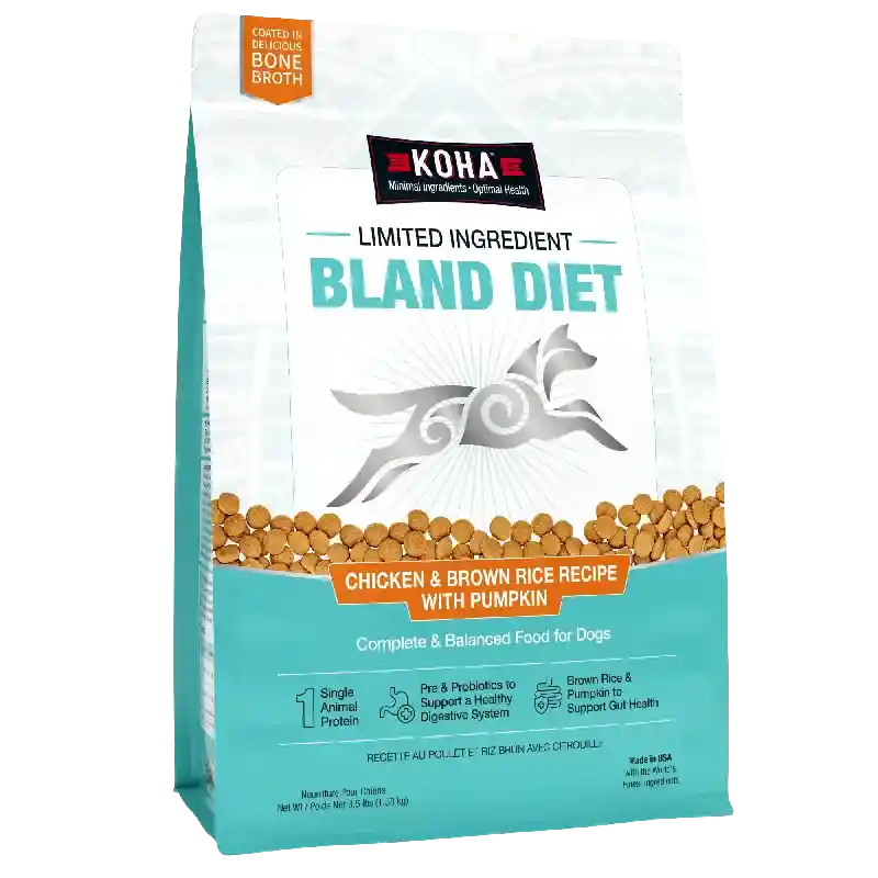 KOHA - Limited Ingredient Dry Bland Diet Chicken & Brown Rice Recipe with Pumpkin - 20lb