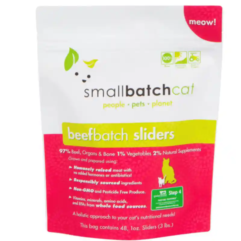 SmallBatch Frozen Beef Sliders for Cats 3-lb