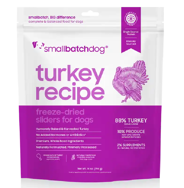 Smallbatch - Freeze-Dried Raw Turkey Recipe Sliders 14oz